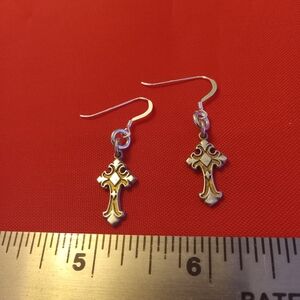 925 Small Cross Earrings